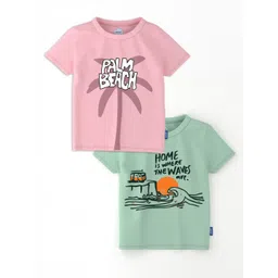 Nauti Nati Boys Pack Of 2 Typography Printed Antimicrobial Cotton T-shirt-picture-24