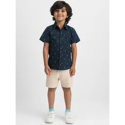 Nauti Nati Boys Printed Short Sleeves Pure Cotton Shirt With Shorts-picture-28