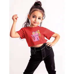 Nauti Nati Girls Cotton Printed Bio Finish T-shirt-picture-32