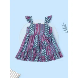 Nauti Nati Girls Ethnic Motifs Print Layered Fit & Flare Dress-picture-21