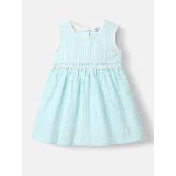 Nauti Nati Girls Green Cotton Chequered Regular Fit Dress-picture-34