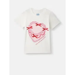 Nauti Nati Girls White Cotton Graphic Regular Fit T-Shirt-picture-37