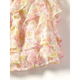 Nauti Nati Infant Girls Floral Print Ruffled Chiffon A-Line Dress image 5