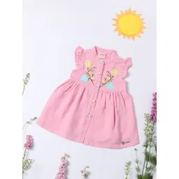 Nauti Nati Infants Girls Floral Embroidered A-Line Dress-picture-12