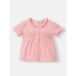 Nauti Nati Striped Bell Sleeve Ruffles Smocked Cotton Top-picture-29