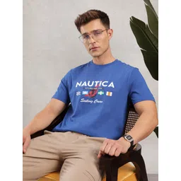 Nautica Brand Logo Printed Pure Cotton T-shirt-picture-20