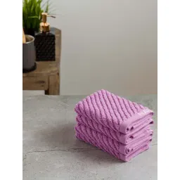 Nautica Cross View Lilac Cotton 600 GSM Fluffy Zero Twist Face Towel - Set of 4-picture-12