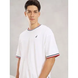 Nautica Drop-Shoulder Sleeves Pure Cotton Oversized T-shirt-picture-10