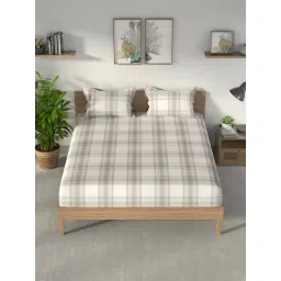 Nautica Grape Cotton Geometric 160 TC King Bedsheet with 2 Pillow Covers-picture-40