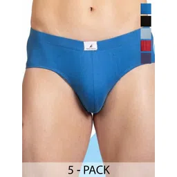 Nautica Men Pack Of 5 Pure Solid Cotton Low-Rise Basic Briefs-picture-23