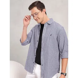 Nautica Men Premium Slim Fit Checked Pure Cotton Casual Shirt-picture-21