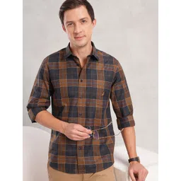 Nautica Men Premium Slim Fit Checked Pure Cotton Casual Shirt-picture-22