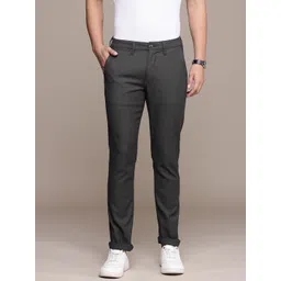 Nautica Men Self Design Textured Slim Fit Chinos Trousers-picture-19