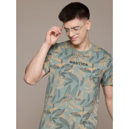 Nautica Men Tropical Printed Pure Cotton T-shirt-picture-39