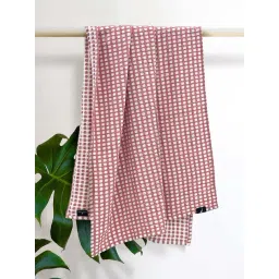 Nautica Odyssey Dull Pink 300 GSM Cotton Designer Waffle Bath Towel-picture-41