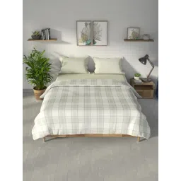 Nautica Pacific Coast Olive & Grey Cotton Geometric 160 TC Double Dohar-picture-13