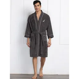 Nautica Pack Of 2 Solid Pure Cotton Bath Robe-picture-20