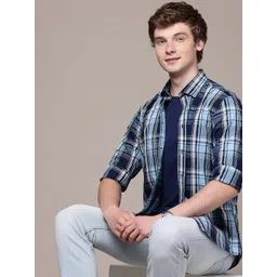 Nautica Pure Cotton Classic Fit Checked Casual Shirt-picture-26