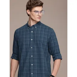 Nautica Pure Cotton Classic Grid Tattersall Checked Casual Shirt-picture-29