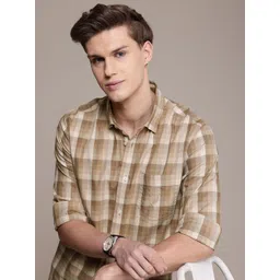 Nautica Pure Cotton Classic Opaque Checked Casual Shirt-picture-36