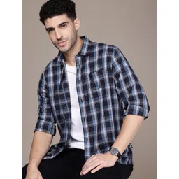 Nautica Pure Cotton Classic Opaque Checked Casual Shirt-picture-25