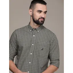 Nautica Pure Cotton Classic Opaque Checked Casual Shirt-picture-28