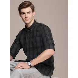Nautica Pure Cotton Slim Fit Checked Casual Shirt-picture-24
