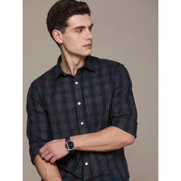 Nautica Pure Cotton Slim Fit Checked Casual Shirt-picture-33