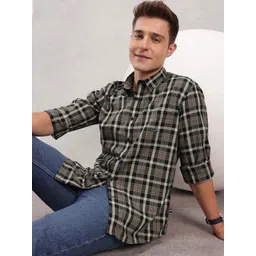 Nautica Pure Cotton Slim Fit Checked Casual Shirt-picture-18