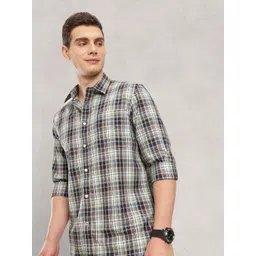 Nautica Pure Cotton Slim Fit Checked Casual Shirt-picture-21