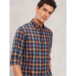 Nautica Pure Cotton Slim Fit Checked Casual Shirt-picture-20
