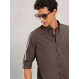 Nautica Pure Cotton Slim Fit Checked Casual Shirt-picture-23