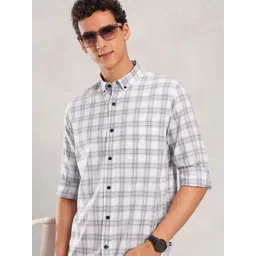 Nautica Pure Cotton Slim Fit Checked Casual Shirt-picture-39