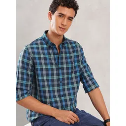 Nautica Pure Cotton Slim Fit Checked Casual Shirt-picture-31