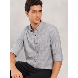 Nautica Pure Cotton Slim Fit Checked Casual Shirt-picture-38