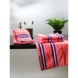 Nautica Set Of 4 Coral Solid GSM 500 Hand Towels-picture-33