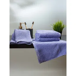 Nautica Set Of 4 Purple Solid Cotton Hand Towels-picture-35
