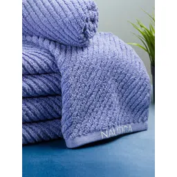 Nautica Set Of 6 Purple Solid 600 GSM Pure Cotton Hand Towels image 2