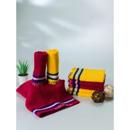 Nautica Set Of 8 Yellow & Red Striped Pure Cotton 500 GSM Face Towels-picture-14