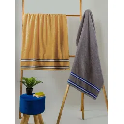 Nautica Vintage Crew Stripe Beige & Grey Cotton 500 GSM Super Soft Zero Twist Bath Towel - Set of 2-picture-33