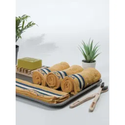 Nautica Vintage Crew Stripe Beige Cotton 500 GSM Super Soft Zero Twist Face Towel - Set of 4-picture-25