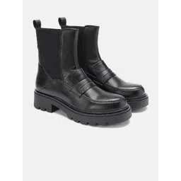 Nautica Women Leather Block Heel Chelsea Boots-picture-19