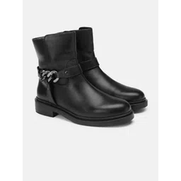 Nautica Women Mid-Top Boots with Metal Chain Detail-picture-35