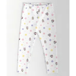 Nautinati Cotton Lycra Mickey & Friends Featuring Minnie Mouse Printed Leggings - Mint-picture-13