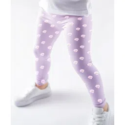 nautinati Nauti Nati Cotton Lycra Oyster Printed Leggings - Lavender-picture-24