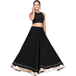 Navabaa Designers women's softy american crepe 10meters flared lehenga, 40inch height, all season traditional long flared lehnga, indian ethnic wear lehnga, indian skirt without blouse-picture-46