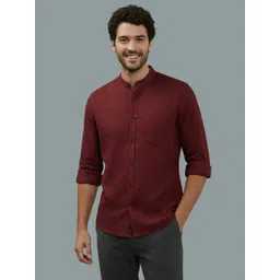 navkanj Men Slim Fit Solid Mandarin Collar Casual Shirt-picture-31