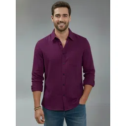 navkanj Men Slim Fit Solid Spread Collar Casual Shirt-picture-26