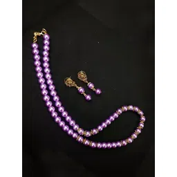 Navrabeads Glass Pearls Beaded Necklace With Matching Earrings-picture-30