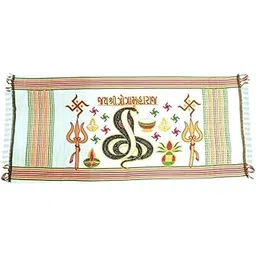 NAVYA HENDICRAFT Present's Goga ji Maharaj Printed Computer Design Aari Bharat sequence Shawl | Unique Print of God Goga ji Maharaj for women and Girls(White)-picture-10